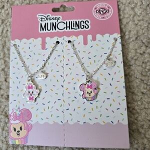 Disney Munchlings Cupcake BFF Necklace Set - Pink and Silver